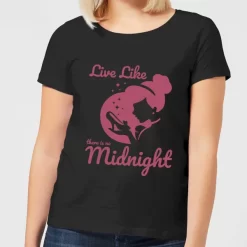 T-Shirt Femme Vis Comme S'il N'y Avait Pas De Minuit - Cendrillon (Princesse Disney) - Noir
