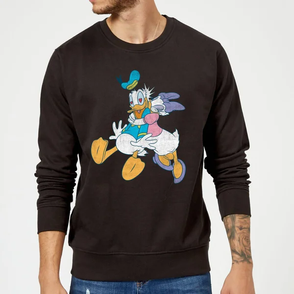 Sweat Homme Donald Et Daisy Duck Câlin (Disney) - Noir