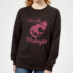 Sweat Femme Vis Comme S'il N'y Avait Pas De Minuit - Cendrillon (Princesse Disney) - Noir