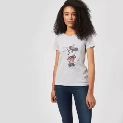 T-Shirt Femme Minnie Mouse Fait Coucou (Disney) - Gris -Disney 11671766 7124624477927485
