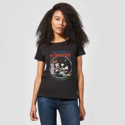 T-Shirt Femme Mickey & Minnie Mouse Piano Rétro (Disney) - Noir -Disney 11671892 1764624472590776