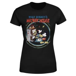 T-Shirt Femme Mickey & Minnie Mouse Piano Rétro (Disney) - Noir -Disney 11671892 9094624475372712