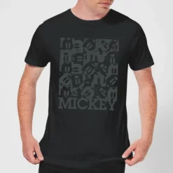 T-Shirt Homme Carré Mickey Mouse (Disney) - Noir