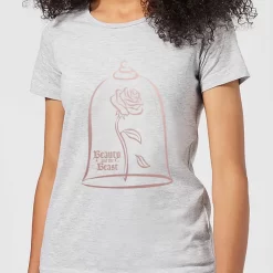 T-Shirt Femme Rose Doré - La Belle Et La Bête (Disney) - Gris