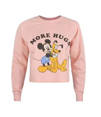 Disney - Sweat Court MORE HUGS - Femme (Rose Pâle) - UTTV707 1 Disney - Sweat Court MORE HUGS - Femme (Rose Pâle) - UTTV707