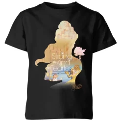 T-Shirt Enfant Disney Silhouette Princesse Belle Belle Et La Bête - Noir