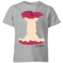 T-Shirt Enfant Disney Silhouette Princesse Blanche- Neige Et Pomme - Gris