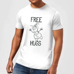 Disney T-Shirt Homme La Reine Des Neiges - Olaf Free Hugs - Blanc