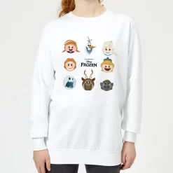 Disney Sweat Femme La Reine Des Neiges - Emoji - Blanc