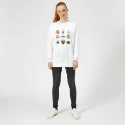 Disney Sweat Femme La Reine Des Neiges - Emoji - Blanc -Disney 11796159 1214626325124136