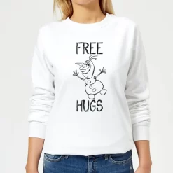 Disney Sweat Femme La Reine Des Neiges - Olaf Free Hugs - Blanc