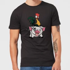 T-Shirt Homme Hei Hei Et Pua Vaiana, La Légende Du Bout Du Monde Disney - Noir