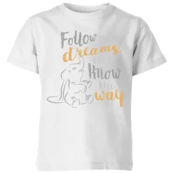 T-Shirt Enfant Follow Your Dreams Dumbo Disney - Blanc