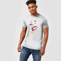Disney Donald Duck Love Heart Men's T-Shirt - Grey -Disney 12038731 3394648639447404
