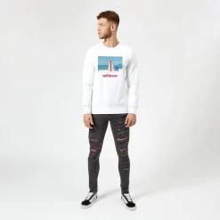 Disney Lilo And Stitch Surf Beach Sweatshirt - White -Disney 12057406 1704658974052631