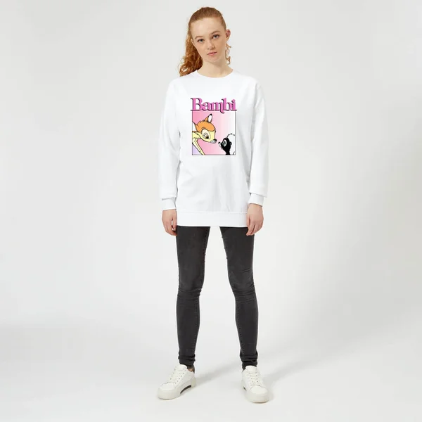 Disney Bambi Nice To Meet You Women's Sweatshirt - White 3 Disney Bambi Nice To Meet You Women's Sweatshirt - White – Image 3