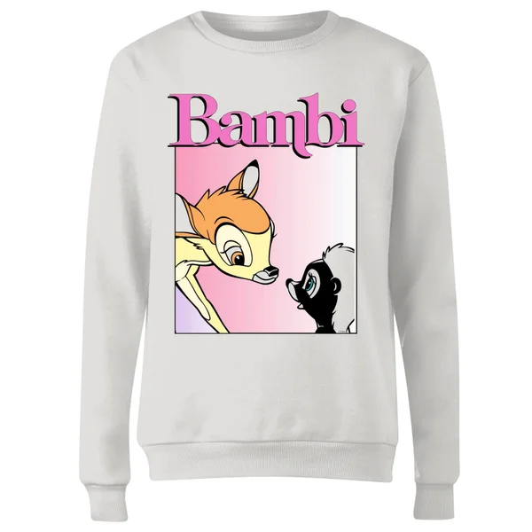 Disney Bambi Nice To Meet You Women's Sweatshirt - White 4 Disney Bambi Nice To Meet You Women's Sweatshirt - White – Image 4