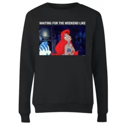Disney The Little Mermaid Weekend Wait Women's Sweatshirt - Black -Disney 12058208 1464658993122857