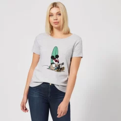Disney Mickey Mouse Surf And Chill Women's T-Shirt - Grey -Disney 12059111 2024659012489612