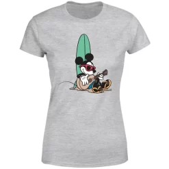 Disney Mickey Mouse Surf And Chill Women's T-Shirt - Grey -Disney 12059111 3244659012537645