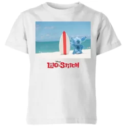 Disney Lilo And Stitch Surf Beach Kids' T-Shirt - White