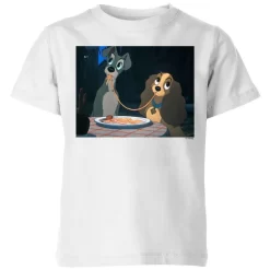 Disney Lady And The Tramp Spaghetti Scene Kids' T-Shirt - White