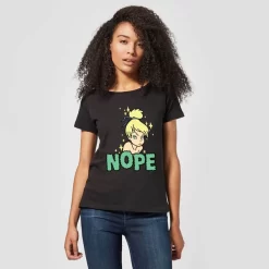 Disney Peter Pan Tinkerbell Nope Women's T-Shirt - Black -Disney 12222535 9534689834403035