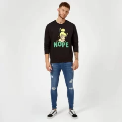 Disney Peter Pan Tinkerbell Nope Sweatshirt - Black -Disney 12223029 5994689847118313
