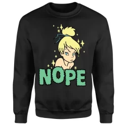 Disney Peter Pan Tinkerbell Nope Sweatshirt - Black -Disney 12223029 8984689847197405