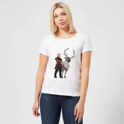 Disney Frozen 2 Sven And Kristoff Women's T-Shirt - White -Disney 12320347 1064713190440936
