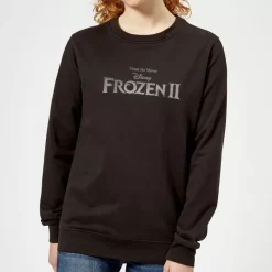 Disney Frozen 2 Title Silver Women's Sweatshirt - Black