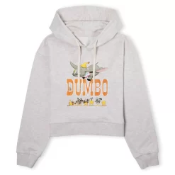 Disney Dumbo The One The Only Women's Cropped Hoodie - Ecru Marl