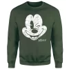 Disney Mickey Mouse Worn Face Sweatshirt - Green
