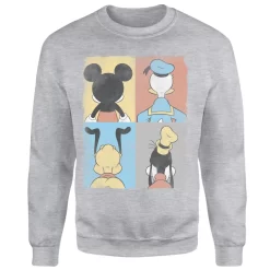 Disney Donald Duck Mickey Mouse Pluto Goofy Tiles Sweatshirt - Grey