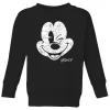 Disney Mickey Mouse Worn Face Kids' Sweatshirt - Black