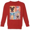 Disney Donald Duck Mickey Mouse Pluto Goofy Tiles Kids' Sweatshirt - Red