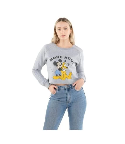 Disney - Sweat Court MORE HUGS - Femme (Gris Chiné) - UTTV707 4 Disney - Sweat Court MORE HUGS - Femme (Gris Chiné) - UTTV707 – Image 4
