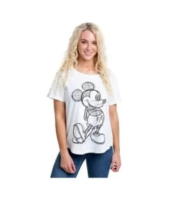Disney - T-shirt - Femme (Blanc / Noir) - UTTV129 -Disney 6A19BF8F16CA73D083AD14F15E2EF40F0B99F91862056032DCBAB6A0325467DD