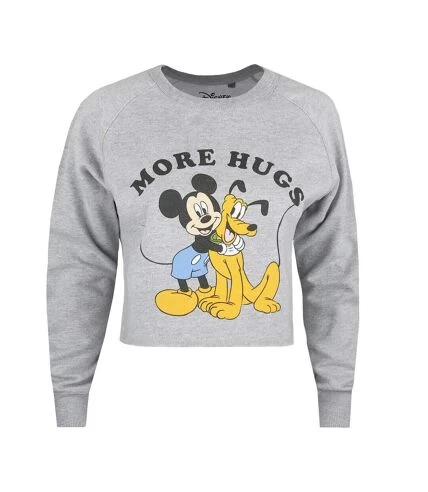 Disney - Sweat Court MORE HUGS - Femme (Gris Chiné) - UTTV707 1 Disney - Sweat Court MORE HUGS - Femme (Gris Chiné) - UTTV707