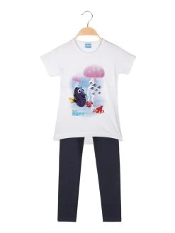 Disney Ensemble Court Fille Avec Legging - Bianco