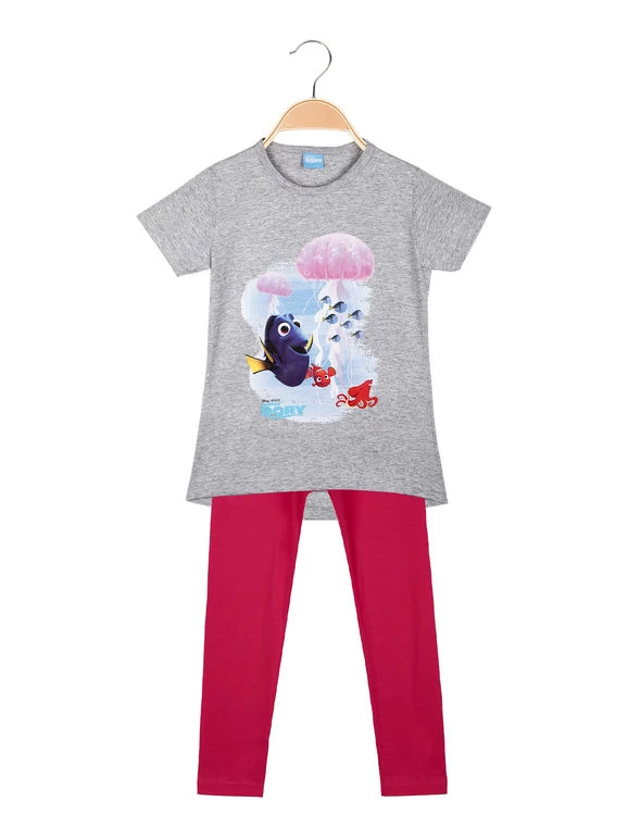 Disney Ensemble Court Fille Avec Legging - Grigio 1 Disney Ensemble Court Fille Avec Legging - Grigio