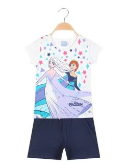 Disney Frozen Ensemble Court Pour Fille En Coton - Bianco