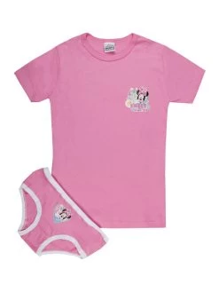 Disney Ensemble Sous-vêtement Fille 2 Pièces Minnie - T-shirt + Slip - Rosa