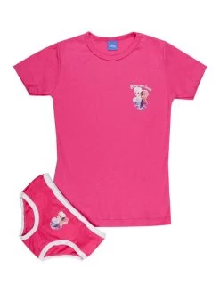 Disney Frozen Ensemble Sous-vêtement Fille 2 Pièces - T-shirt + Slip - Fuchsia