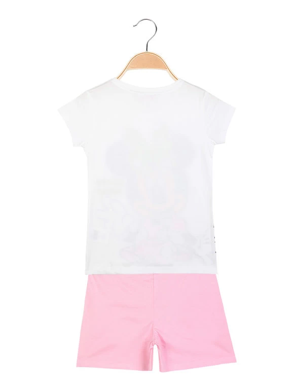 Disney MICKEY And FRIENDS- Ensemble Court Fille En Coton Avec Minnie - Bianco 2 Disney MICKEY And FRIENDS- Ensemble Court Fille En Coton Avec Minnie - Bianco – Image 2