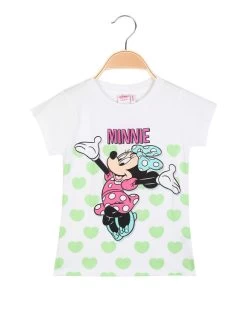 Disney MICKEY And FRIENDS - T-shirt Fille Manches Courtes Avec Imprimé - Bianco