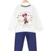 Disney Baby Pyjama Bébé Fille Minnie En Coton Chaud - Bianco