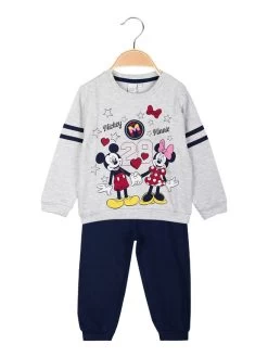 Disney Baby Pyjama Bébé Fille Minnie Et Mickey Mouse En Coton Chaud - Grigio Chiaro