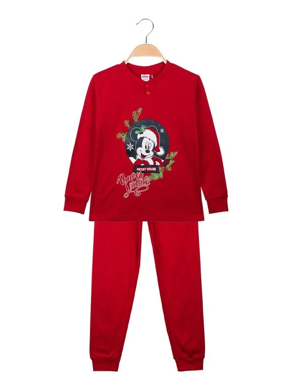 Disney Pyjama De Noël Garçon En Coton Chaud - Rosso 1 Disney Pyjama De Noël Garçon En Coton Chaud - Rosso
