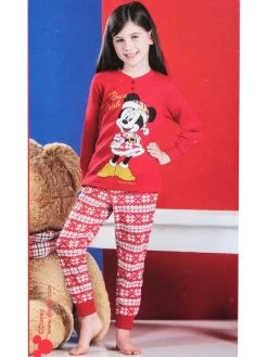 Disney Pyjama De Noël Pour Filles En Coton Chaud - Rosso